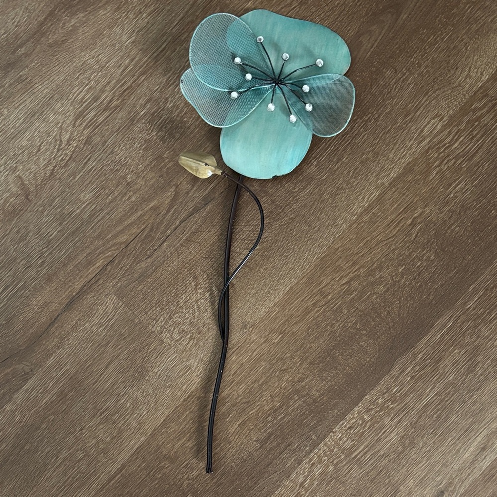 Elegant Teal Flower Wall Decor